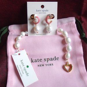 ♠️ Kate Spade ♠️️ "Pearl Drops" Pearl Bracelet & Candy Pearl Huggies